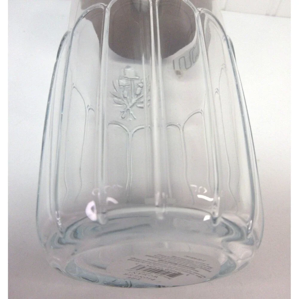 Pioneer Woman Thistle Clear Glass Tumbler Wood Lid 21 oz Floral